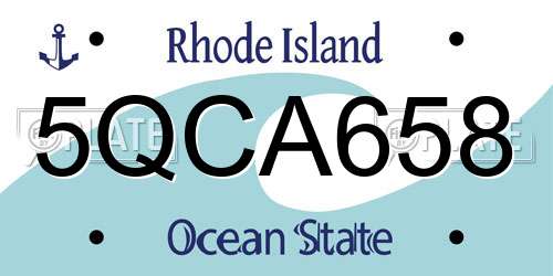 5QCA658 Rhode Island License Plate
