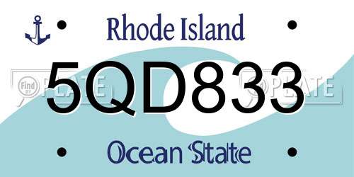 5QD833 Rhode Island License Plate