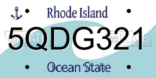 5QDG321 Rhode Island License Plate
