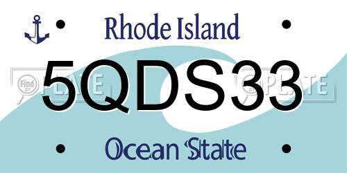 5QDS33 Rhode Island License Plate