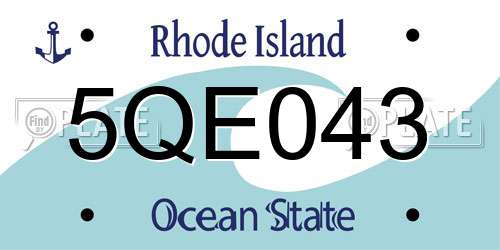 5QE043 Rhode Island License Plate