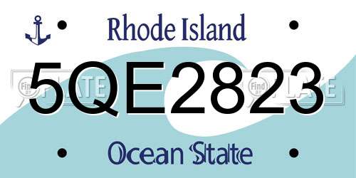 5QE2823 Rhode Island License Plate