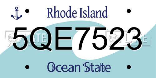 5QE7523 Rhode Island License Plate
