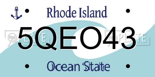 5QEO43 Rhode Island License Plate