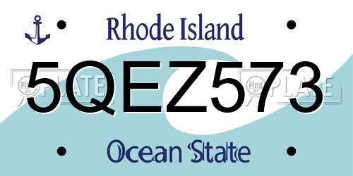 5QEZ573 Rhode Island License Plate