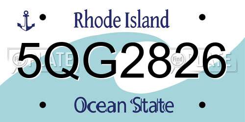 5QG2826 Rhode Island License Plate