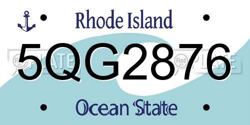 5QG2876 Rhode Island License Plate