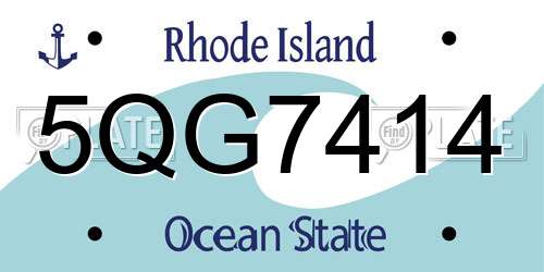 5QG7414 Rhode Island License Plate