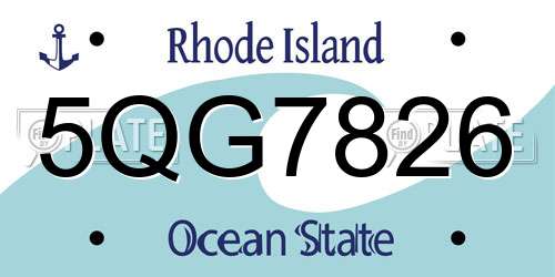 5QG7826 Rhode Island License Plate
