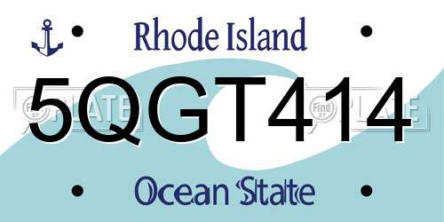 5QGT414 Rhode Island License Plate