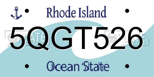 5QGT526 Rhode Island License Plate