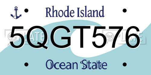 5QGT576 Rhode Island License Plate