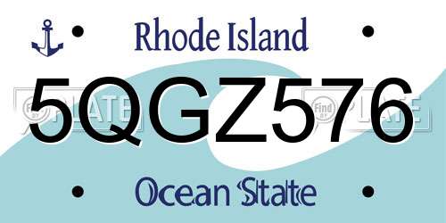 5QGZ576 Rhode Island License Plate