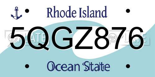 5QGZ876 Rhode Island License Plate