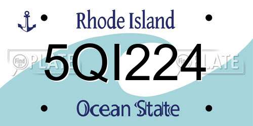 5QI224 Rhode Island License Plate