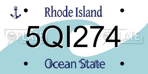 5QI274 Rhode Island License Plate
