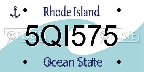 5QI575 Rhode Island License Plate