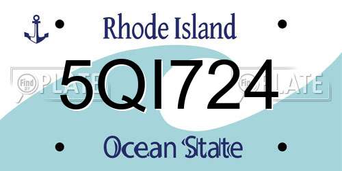5QI724 Rhode Island License Plate