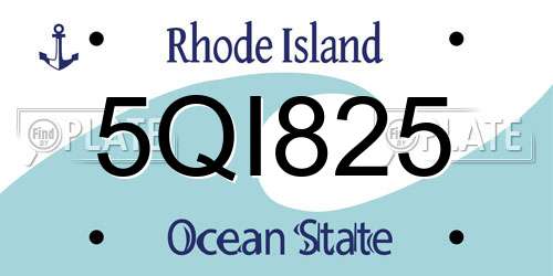 5QI825 Rhode Island License Plate