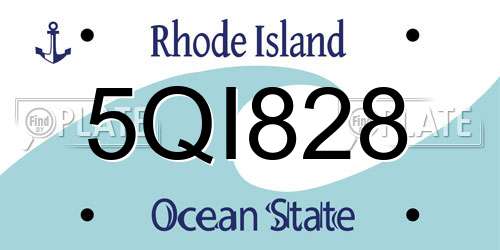 5QI828 Rhode Island License Plate