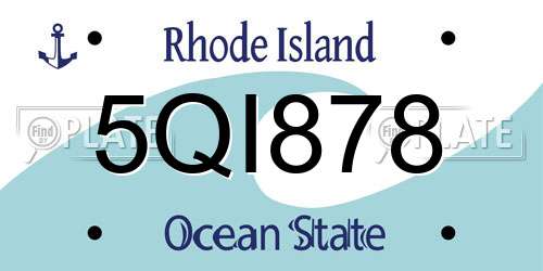 5QI878 Rhode Island License Plate