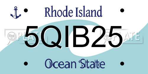 5QIB25 Rhode Island License Plate