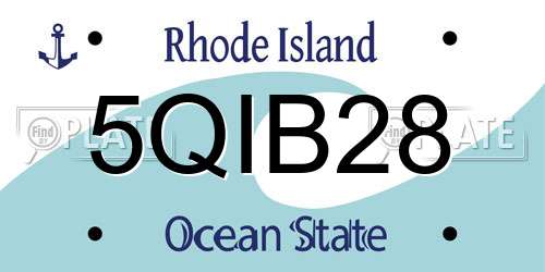 5QIB28 Rhode Island License Plate