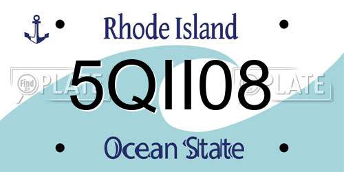 5QII08 Rhode Island License Plate