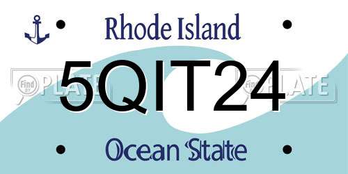 5QIT24 Rhode Island License Plate