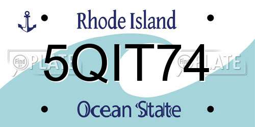 5QIT74 Rhode Island License Plate