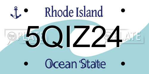 5QIZ24 Rhode Island License Plate