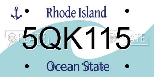 5QK115 Rhode Island License Plate
