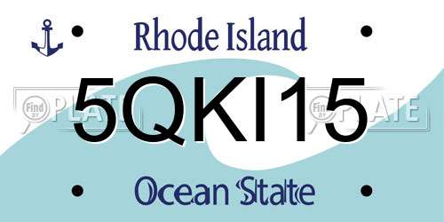 5QKI15 Rhode Island License Plate