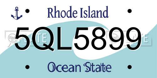 5QL5899 Rhode Island License Plate