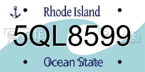 5QL8599 Rhode Island License Plate