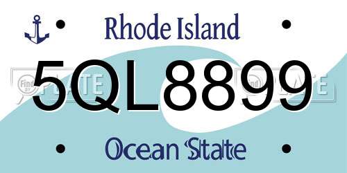 5QL8899 Rhode Island License Plate