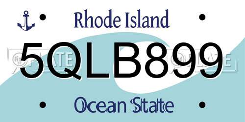 5QLB899 Rhode Island License Plate
