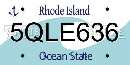 5QLE636 Rhode Island License Plate