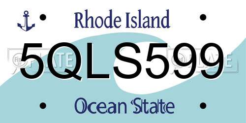 5QLS599 Rhode Island License Plate