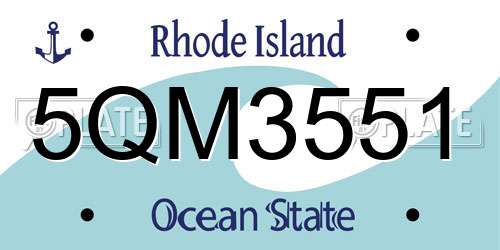 5QM3551 Rhode Island License Plate