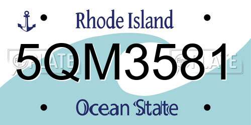 5QM3581 Rhode Island License Plate