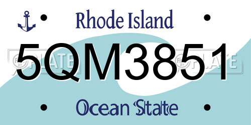 5QM3851 Rhode Island License Plate
