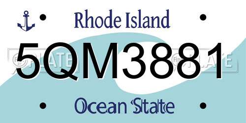5QM3881 Rhode Island License Plate