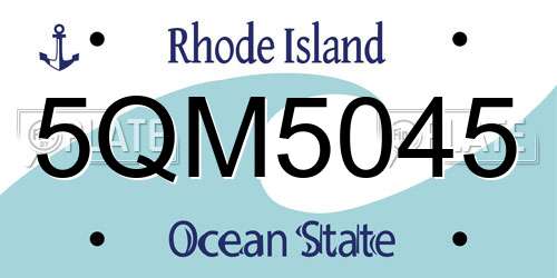5QM5045 Rhode Island License Plate
