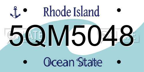 5QM5048 Rhode Island License Plate