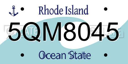 5QM8045 Rhode Island License Plate