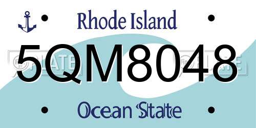 5QM8048 Rhode Island License Plate