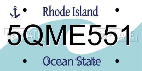5QME551 Rhode Island License Plate