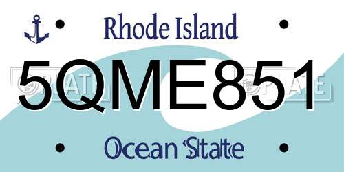 5QME851 Rhode Island License Plate
