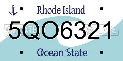 5QO6321 Rhode Island License Plate